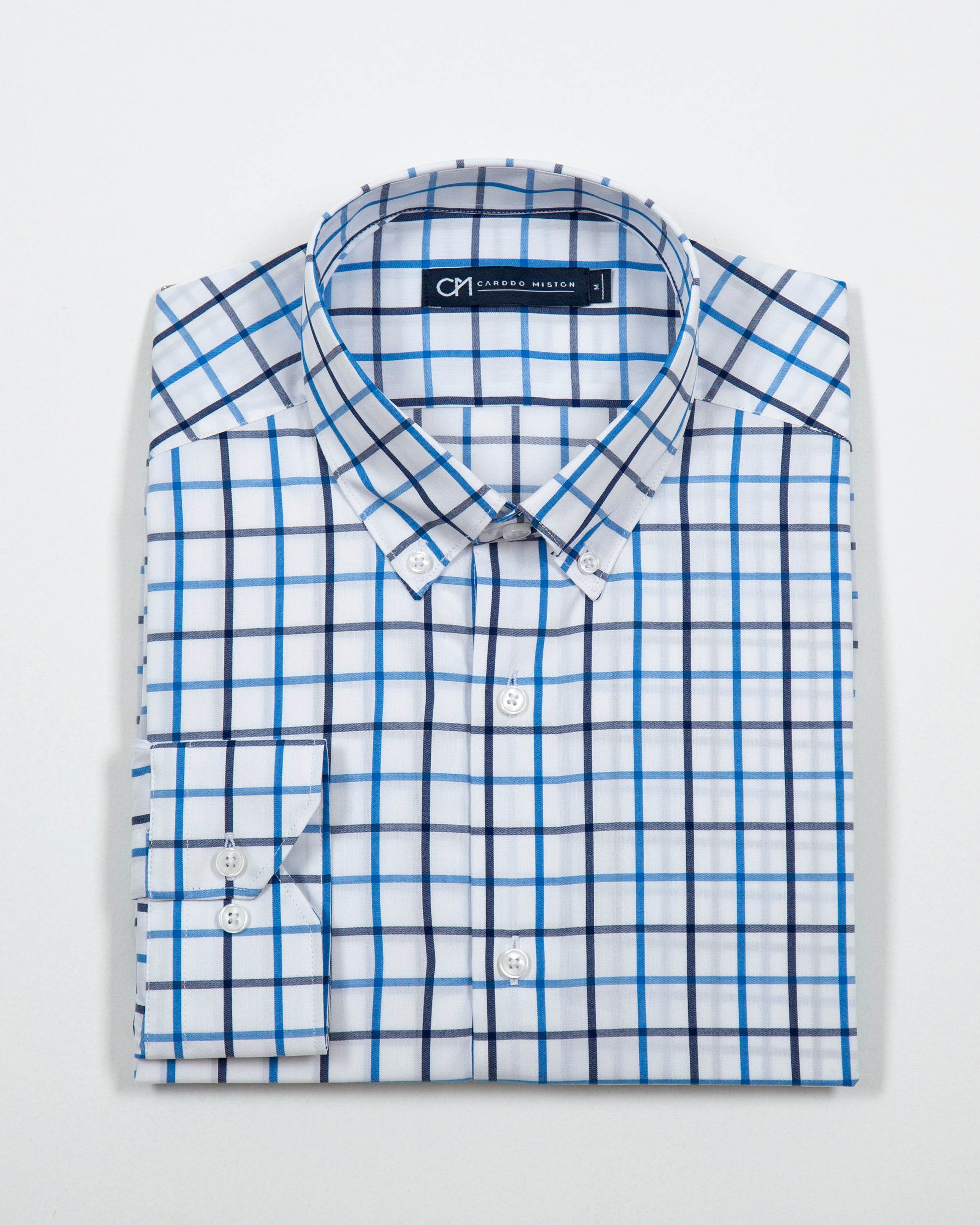 Camisa Cuadro Ventana Algodón Multiazul